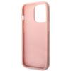 GUESS futerał do IPHONE 14 Pro GUHCP14LHGGSHP (Glitter Flakes Script Metal Logo) różowy