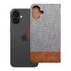 Etui z klapką na iPhone 16 PLUS Jeans Book szare