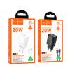 Ładowarka sieciowa do telefonu Hoco USB C QC PD 20W + kabel USB C do Lightning N60 biała