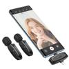 Mikrofon krawatowy bezprzewodowy Lightning / USB C Hoco 2 szt L15 czarny
