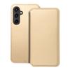 Etui z klapką na Samsung S23 FE Dual Pocket Book złote