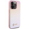 GUESS futerał do IPHONE 15 Pro GUHCP15LPSAIRSP (Saffiano Iridescent Script) różowy