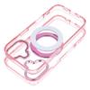 Etui na iPhone 17 Frame Circle Stand zgodne z MagSafe różowe