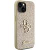 GUESS futerał do IPHONE 15 GUHCP15SHG4SGD (Fixed Glitter Big 4G) złoty