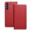 Etui z klapką na Samsung A16 5G Luna Book Carbon czerwone