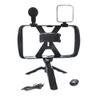Uchwyt selfie z pilotem bezprzewodowym tripod z LED / mikrofonem do streamów TL-49T czarny