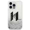 KARL LAGERFELD futerał do IPHONE 14 Pro KLHCP14LLBKLCS (Liguid Glitter Big KL Logo) srebrny