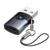 Adapter OTG USB A do USB C Hoco UA46B grafitowy