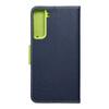 Etui z klapką na Samsung S22 PLUS Fancy Book granatowo-limonkowe