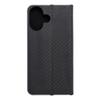 Etui z klapką na iPhone 16 Luna Book Carbon czarne