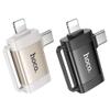 Adapter OTG 2w1 USB C / Lightning do USB A Hoco UA31F czarny