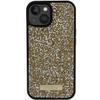 GUESS futerał do IPHONE 13 / 14 / 15 GUHCP15SPFGSBSD (Rhinestone Metal Logo) żółty