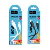 Kabel USB C do USB C Hoco 3A 60W silikonowy 1 m X124 biały
