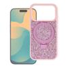 Etui na iPhone 16 Quartz Circle Stand Mag Cover różowe
