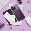 Portfel magnetyczny na karty LEATHER MAG WALLET kompatybilny z MagSafe  ciemny fioletowy