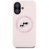 KARL LAGERFELD futerał do IPHONE 16 kompatybilny z MagSafe KLHMP16SSKCHTCP (Silicone KC Heads) różowy