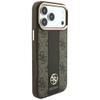 GUESS futerał do IPHONE 18 Pro Max/17 Pro Max kompatybilny z MagSafe (Stripe Round and Classic Logos 4G) brązowy