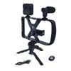 Uchwyt selfie z pilotem bezprzewodowym tripod z LED / mikrofonem do streamów TL-49T czarny