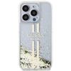 GUESS futerał do IPHONE 15 Pro Max GUHCP15XLFCSEGT (Liquid Glitter Gold Stripes) transparentny