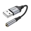 Adapter AUX USB A do Jack 3,5 mm Hoco 0,12 m LS36 czarny