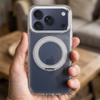 Etui na iPhone 15 Frame Circle Stand zgodne z MagSafe transparentne
