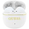 Słuchawki bezprzewodowe douszne TWS Guess Glossy Gold Line Classic białe