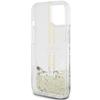GUESS futerał do IPHONE 15 GUHCP15SLFCSEGT (Liquid Glitter Gold Stripes) transparentny