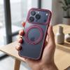 Etui na iPhone 18 Pro / 17 Pro Frame Circle Stand zgodne z MagSafe burgundowy