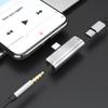 Adapter AUX 2w1 USB C do Jack 3,5 mm / USB C Hoco LS26 srebrny