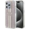 GUESS futerał do IPHONE 15 Pro GUHCP15LH4PSEGP (4G Gold  Stripe) różowy