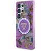 GUESS futerał do SAMSUNG S25 Ultra GUHMS25LHFLPEDU (Magnetic IML Metal Glitter Flowers Triangle) fioletowy