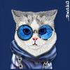 NIMMY futerał GLASSES COOL CAT do IPHONE 15 niebieski