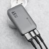 Ładowarka sieciowa do telefonu Forcell F-Energy Ultra Slim GaN III 2 x USB C + USB A QC4.0 PD 4A 65W VT-47 szara 0INT