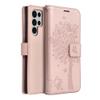 Etui z klapką na Samsung S22 ULTRA Mezzo Book drzewo złoto-różowe