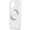 GUESS futerał do IPHONE 15 kompatybilny z MagSafe GUHMP15SHFWFCT (Flowers Wreath) transparentny