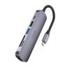 Adapter HUB 6w1 (HDTV+USB 3.0+USB 2.0+SD+TF+PD) USB-C Hoco HB28 czarny