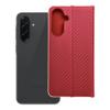 Etui z klapką na Samsung A36 5G Luna Book Carbon czerwone