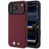 BMW futerał do IPHONE 18 Pro/17 Pro kompatybilny z MagSafe (Carbon Metal Logo) burgundowy