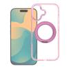 Etui na iPhone 16 PRO Frame Circle Stand zgodne z MagSafe różowe