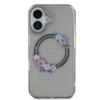 GUESS futerał do IPHONE 16 kompatybilny z MagSafe GUHMP16SHFWFCK (IML Flowers Wreath) czarny
