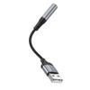 Adapter AUX USB A do Jack 3,5 mm Hoco 0,12 m LS36 czarny
