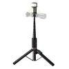 Selfie stick tripod z pilotem bezprzewodowym + światłem LED Hoco K34 czarny