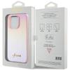 GUESS futerał do IPHONE 15 Pro GUHCP15LPSAIRSP (Saffiano Iridescent Script) różowy
