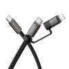 Kabel USB C do USB C/iP Hoco 3A 60W płaski 1 m X125 czarny