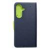 Etui z klapką na Samsung A56 Fancy Book granatowo-limonkowe