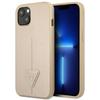 GUESS futerał do IPHONE 13 / 14 / 15 GUHCP14SPSATLE (SaffianoTriangle Logo) beżowy