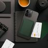 Portfel magnetyczny na karty LEATHER MAG WALLET kompatybilny z MagSafe  ciemny zielony