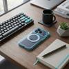 Etui na iPhone 18 Pro / 17 Pro Frame Circle Stand zgodne z MagSafe jasnoniebieskie
