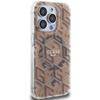 GUESS futerał do IPHONE 15 Pro kompatybilny z MagSafe GUHMP15LHGCUSTGW (IML GCUBE) brązowy