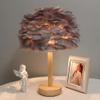 Lampka nocna z piórkiem Art Deco niebieska CBDPH